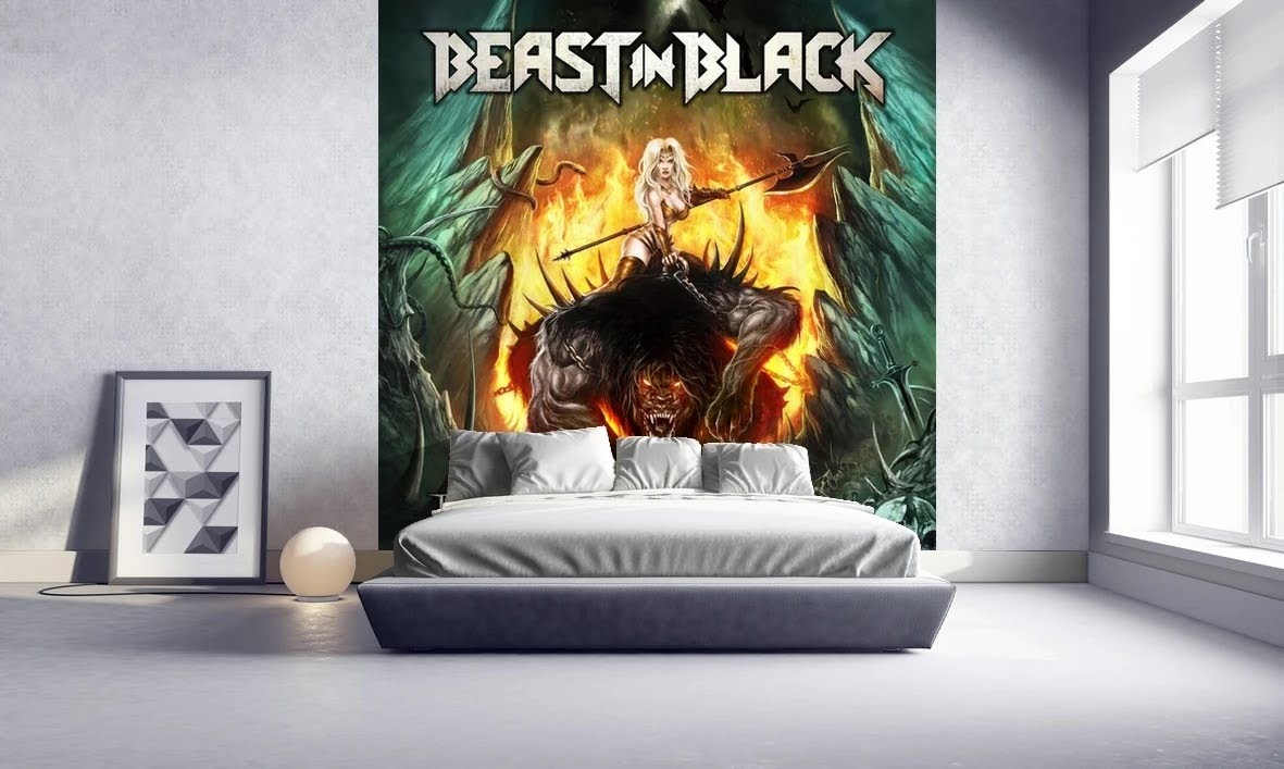 XXL Album Poster Beast in Black LP Album from Hell with Love raumhoch im Schlafzimmer